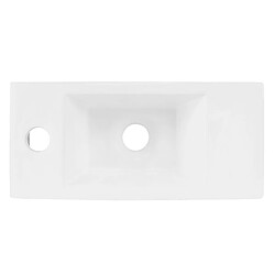 Avis Vasque avec vidage sans trop-plein 40x18,5x10 cm Blanc en céramique ML-Design