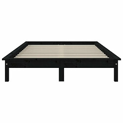 Maison Chic Lit adulte - Lit simple Cadre de lit,Structure du lit Contemporain Noir 200x200 cm Bois de pin massif -MN58433 pas cher