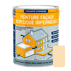 PRO COM Peinture façade PROCOM crépi, façade à relief, imperméabilisation et protection des façades - Durable jusqu'à 10 ans-2.5 litres-Pierre (RAL 085 90 20)