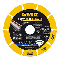 Avis DeWalt Disque diamant métal Max diamètre 125 mm épaisseur 1,3 mm alésage 22,23 mm