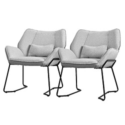 ML-Design Fauteuil lounge set de 2 pièces gris clair