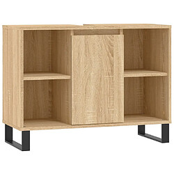 Maison Chic Armoire salle de bain,Meuble de rangement de salle de bain,Meuble haut chêne sonoma 80x33x60cm bois d'ingénierie -GKD896700