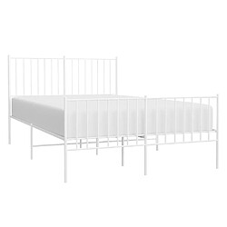 Avis Maison Chic Lit adulte - Lit simple Cadre de lit métal avec tête de lit/pied de lit,Structure du lit Contemporain pour chambre blanc 120x200cm -MN74529