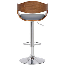 Decoshop26 Lot de 2 tabourets de bar design scandinave en PVC gris et structure en bois couleur noyer 10_0004247 pas cher