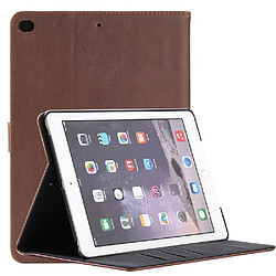 Etui en PU crazy horse rétro stand café pour votre Apple iPad 9.7 (2017)