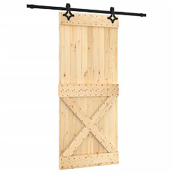 vidaXL Porte coulissante et kit de quincaillerie 90x210 cm pin massif