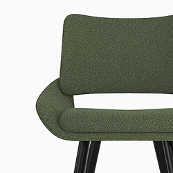 Acheter Rendez Vous Deco Chaise pour îlot central Alfy en tissu bouclé vert 66 cm (lot de 2)