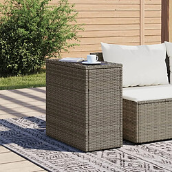 Avis Maison Chic Table d'appoint | Table Basse de jardin avec dessus en verre gris rotin -GKD52922