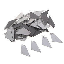 50pcs cousent sur des strass cristal acrylique miroir pour chaussures habillées décor argent