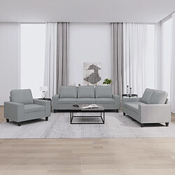 Maison Chic Ensemble de canapés 3 pcs, Canapé droit Sofa pour Salon gris clair tissu -GKD654809