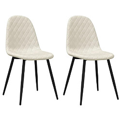 vidaXL Chaises à manger lot de 2 crème velours