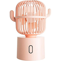 Ventilateur Personnel Petit Ventilateur De Bureau USB, Cactus Mini Table Portable Ventilateur Portable Rotatif Automatique à 80 Degrés, Vent Fort à 3 Vitesses, Fonctionnement En Sourdine