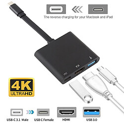 Wewoo V125 UCB-C / type C mâle vers PD + convertisseur HDMI + USB 3.0 femelle 3 en 1 pas cher