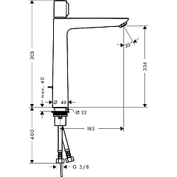 Hansgrohe - Mitigeur de lavabo Talis Select E 240 bec 183 mm avec tirette et vidage chromé