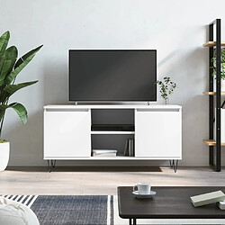 vidaXL Meuble TV blanc 104x35x50 cm bois d'ingénierie