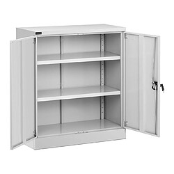 Helloshop26 Armoire de bureau métallique acier 102 cm gris 14_0000461