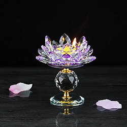 Cristal Lotus Fleur Bougeoir Photophore Titulaire Home Decor Rose et Violet pas cher