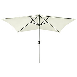 Maison Chic Parasol Jardin | Parasol avec LED et mat en acier Sable 2x3 m - GKD11955