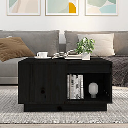 Avis ComfortXL Table Basse Noir 60x61x32,5 Cm Bois Massif De Pin