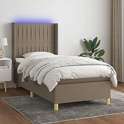 Sommier à lattes,Cadre à lattes de lit pour Adulte matelas et LED Taupe 90x190 cm Tissu -MN95956