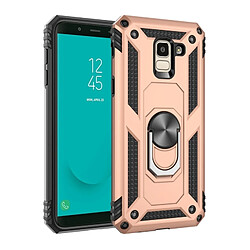 Wewoo Coque Étui de protection en TPU + antichoc Sergeant Armour pour Galaxy J6 (2018), avec support rotation à 360 degrés (Or)