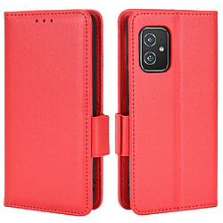 Etui en PU texture litchi, rouge pour votre Asus Zenfone 8/Zenfone 8Z/ZS590KS