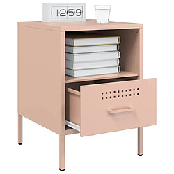 Acheter vidaXL Table de chevet rose 36x39x50,5 cm acier