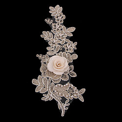 1 Paire de Broderie 3D Or Dentelle Fleur Applique Patch Couture Artisanat Décoration pas cher