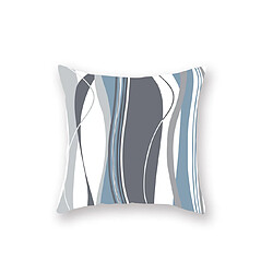 YP Select 3Pcs Home Geometry Line Housse de coussin Salon Canapé de bureau Housse de coussin - 6 Bleu 45X45Cm