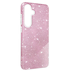 Avizar Coque pour Samsung Galaxy S24 Paillette Silicone Semi rigide Fine Rose