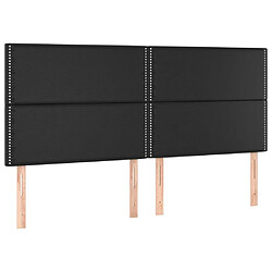 Maison Chic Lot de 4 Têtes de lit design pour chambre - Décoration de lit Noir 90x5x78/88 cm Similicuir -MN36160