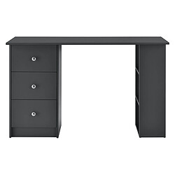 Avis Helloshop26 Table de bureau secrétaire poste de travail informatique avec 3 tiroirs 120 cm gris foncé 03_0004711