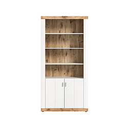 Bestmobilier Coventry - étagère - blanc et bois - 101x204 cm