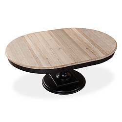 Avis Table ronde extensible en bois massif Héloïse Bois naturel et pied noir