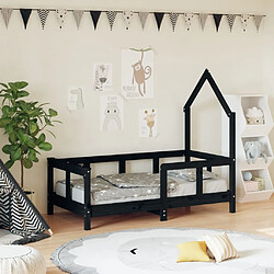 Maison Chic Lit simple Cadre de lit pour enfant,Lit d'Enfant Moderne noir 70x140 cm bois de pin massif -MN42407