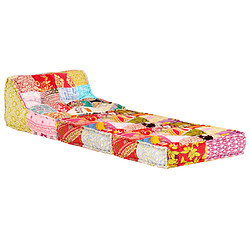 Decoshop26 Coussin de sol pouf modulaire chaise longue en tissu Patchwork 60x70x76 cm DEC021308