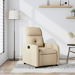 Maison Chic Fauteuil Relax pour salon, Fauteuil inclinable Crème Tissu -GKD34370