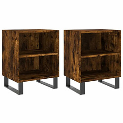 Maison Chic Lot de 2 Tables de chevet - Tables de Nuit chêne fumé 40x30x50 cm bois d'ingénierie