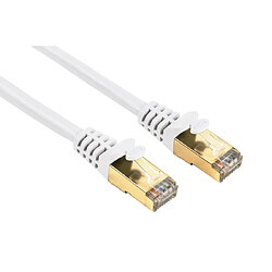 HAMA Câble réseau RJ45 (8p8c) CAT 5e, STP, blindé, Or, blanc, 5,00 m