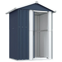 Helloshop26 Abri de jardin cabane cabanon maison de stockage remise extérieur hangar outils robuste 126 x 97,5 x 177 cm acier galvanisé anthracite 02_0022181