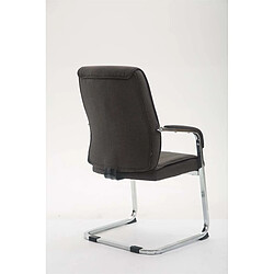 Avis Decoshop26 Chaise de visiteur XXL sans roulettes confortable et design en tissu gris foncé BUR10695