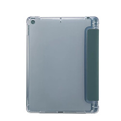 Etui en PU la peau est antichoc avec support tripliure et porte-stylo vert foncé pour votre Apple iPad 10.2 (2019)