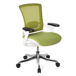 Hjh Office Siège de bureau SKATE STYLE, assise en tissu vert/ dossier en tissu maille vert / cadre blanc