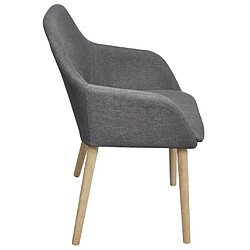 Avis vidaXL Chaises à manger lot de 4 gris clair tissu et chêne massif