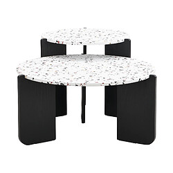 Acheter RAVAS Lot de 2 table basse gigogne moderne,table d'appoint, ensemble de table basse pour salon, table d'appoint de canapé et balcon