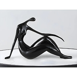 Vente-Unique Grande statue MADELEINE II en résine - L.36 x H.22 cm - noir