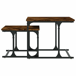 Acheter Maison Chic Lot de 2 Table basse gigogne,Table Console pour salon chêne fumé bois d'ingénierie -MN68278