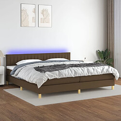 vidaXL Sommier à lattes de lit matelas et LED Marron foncé 200x200 cm