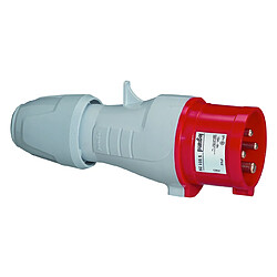 fiche droite mâle 32 ampères 3p+t ip44 rouge - legrand 555238