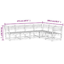 vidaXL Salon de jardin 6 pcs bois massif douglas pas cher